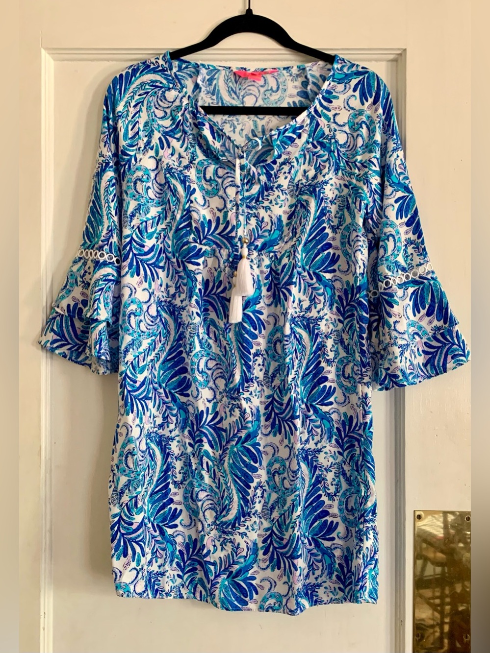Lilly Pulitzer Azita Tunic Dress, BAHA Blue Bird is The Word XS